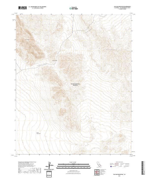 US Topo 7.5-minute map for Old Dad Mountain CA