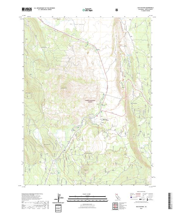 US Topo 7.5-minute map for Old Station CA