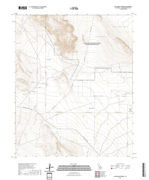 US Topo 7.5-minute map for Old Woman Springs CA