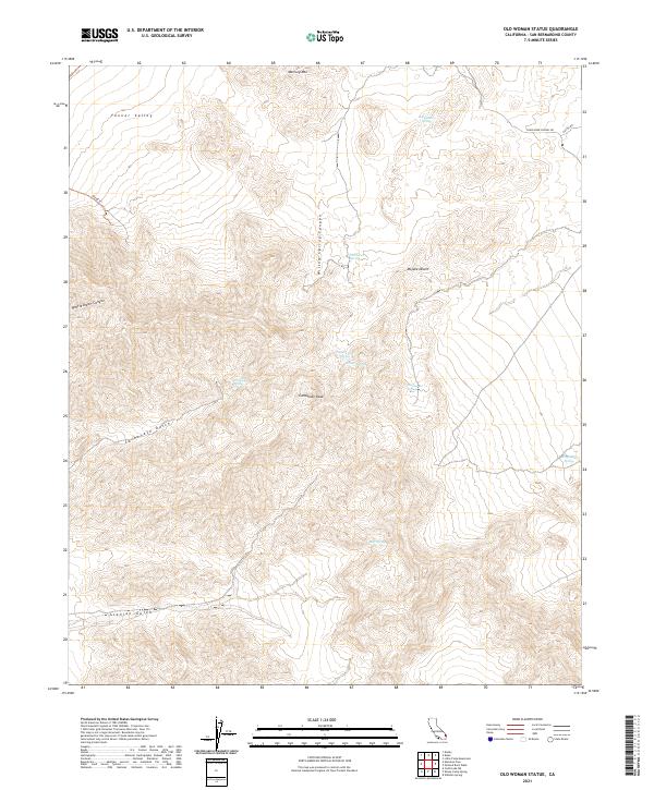 US Topo 7.5-minute map for Old Woman Statue CA