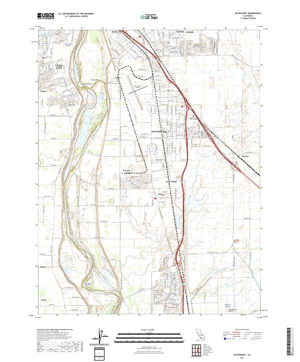 US Topo 7.5-minute map for Olivehurst CA