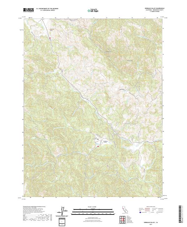 US Topo 7.5-minute map for Ornbaun Valley CA