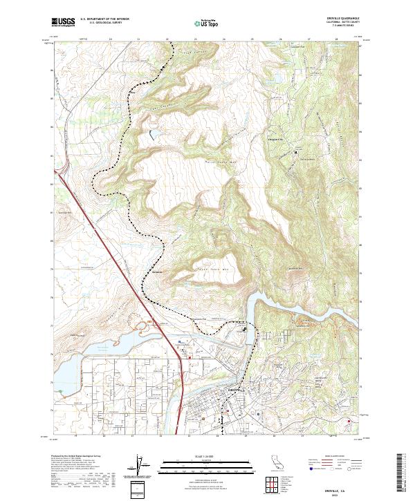 US Topo 7.5-minute map for Oroville CA