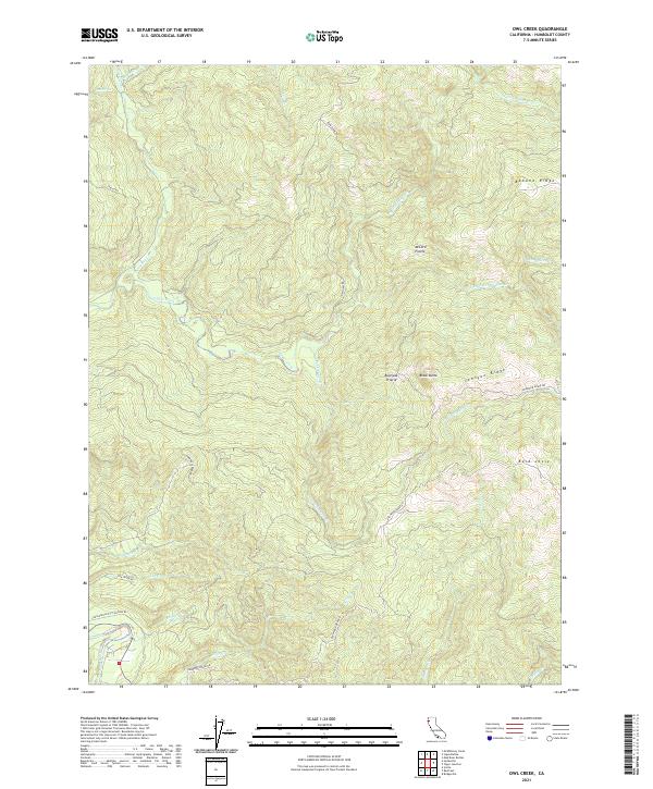 US Topo 7.5-minute map for Owl Creek CA