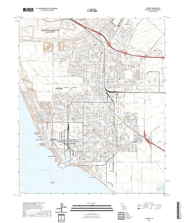 US Topo 7.5-minute map for Oxnard CA