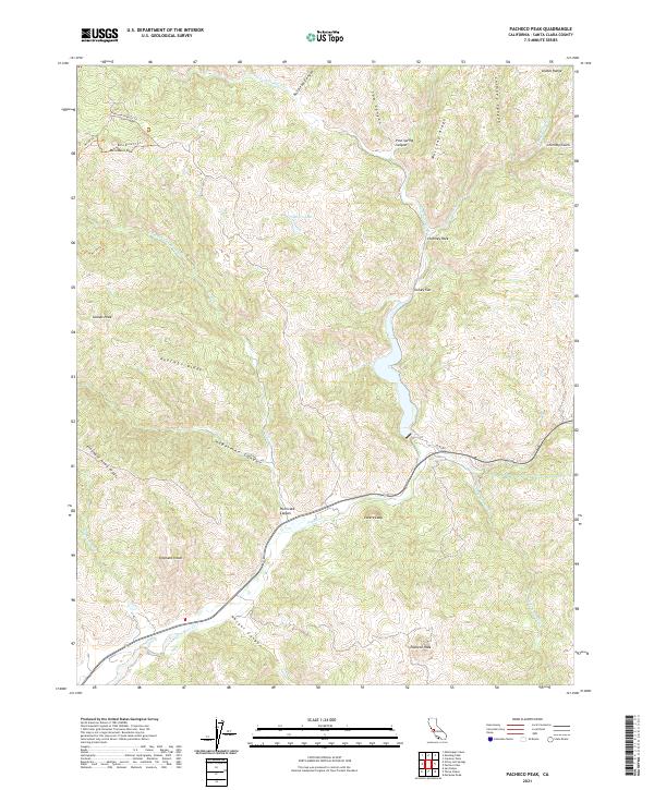 US Topo 7.5-minute map for Pacheco Peak CA