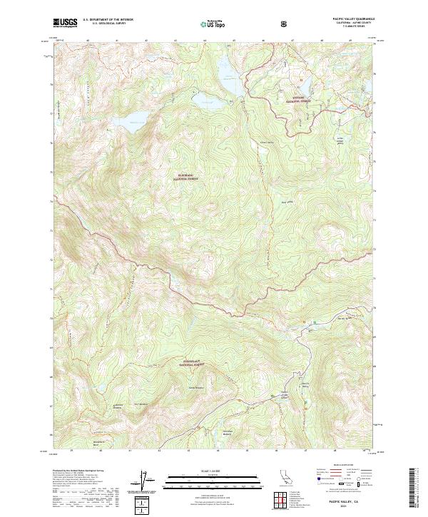 US Topo 7.5-minute map for Pacific Valley CA