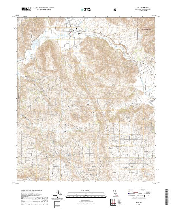 US Topo 7.5-minute map for Pala CA