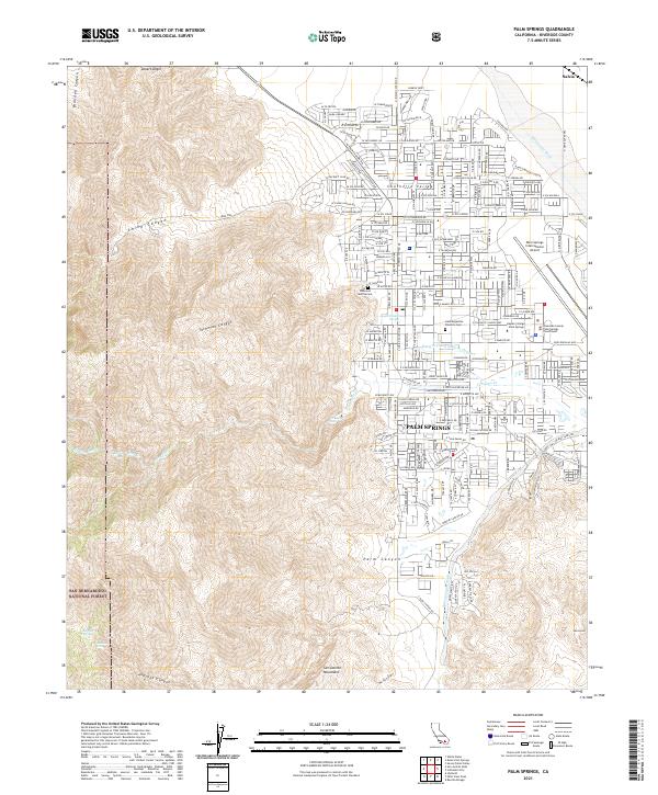 US Topo 7.5-minute map for Palm Springs CA