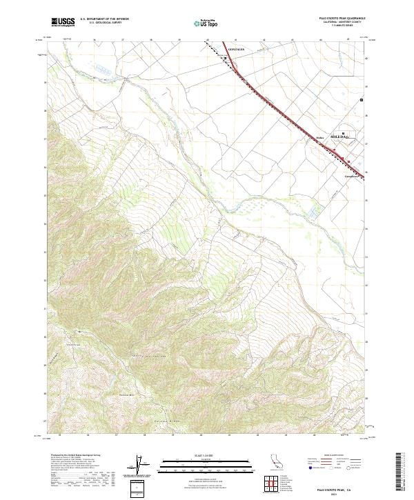 US Topo 7.5-minute map for Palo Escrito Peak CA