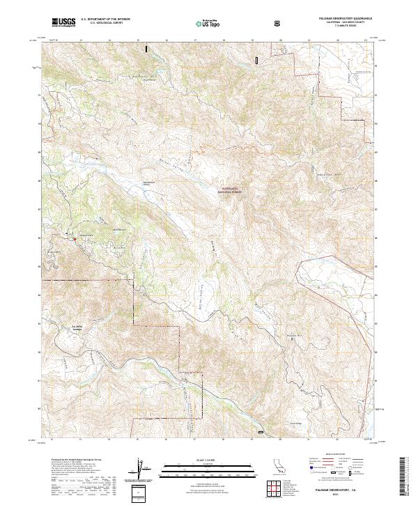 US Topo 7.5-minute map for Palomar Observatory CA