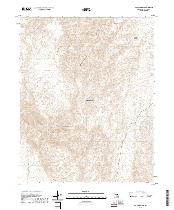 US Topo 7.5-minute map for Panamint Butte CA