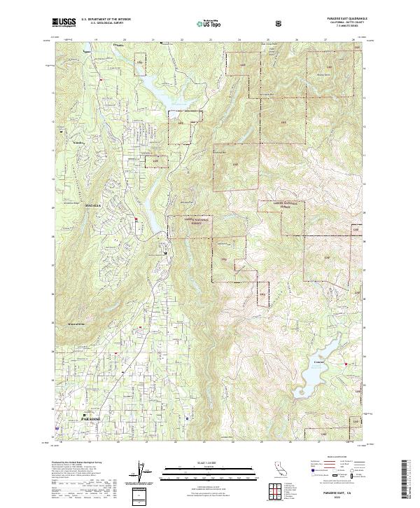 US Topo 7.5-minute map for Paradise East CA