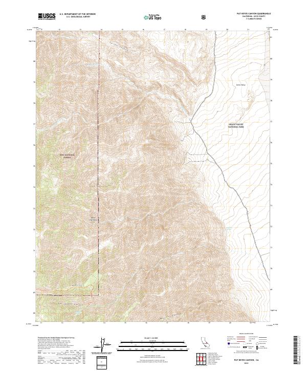 US Topo 7.5-minute map for Pat Keyes Canyon CA