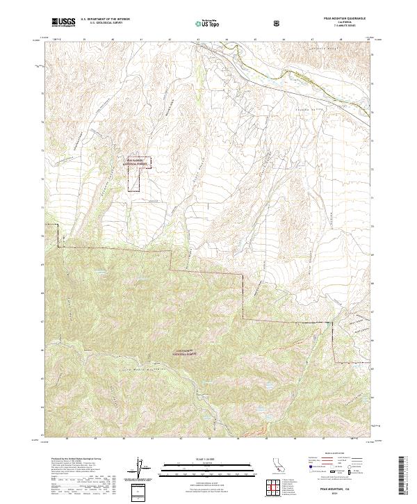 US Topo 7.5-minute map for Peak Mountain CA