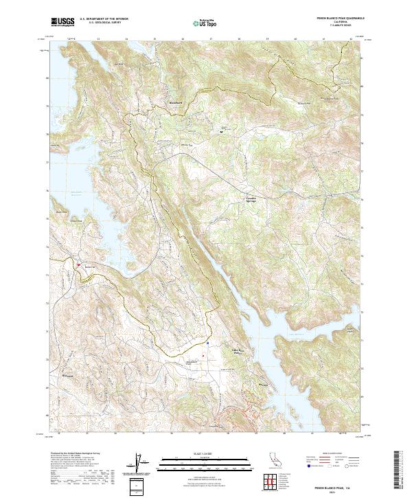 US Topo 7.5-minute map for Penon Blanco Peak CA