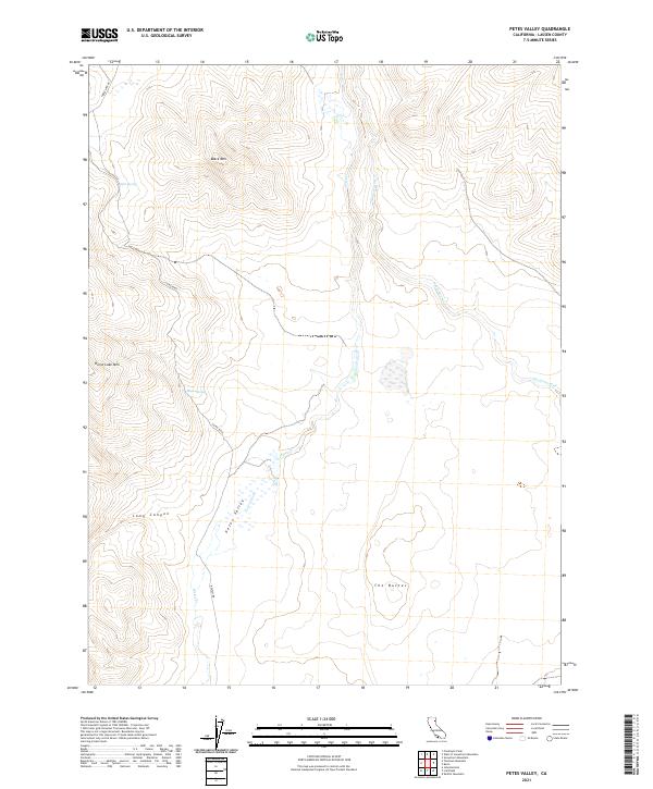 US Topo 7.5-minute map for Petes Valley CA