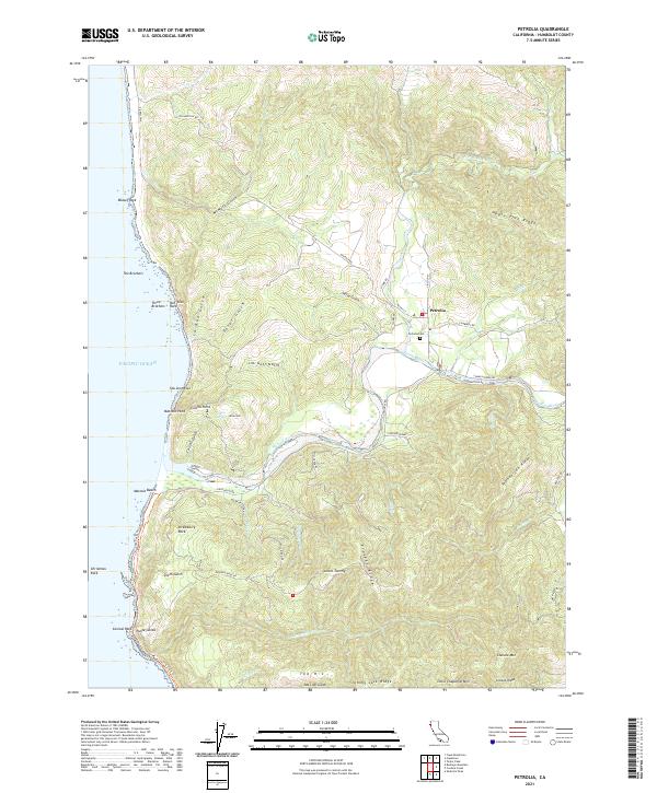 US Topo 7.5-minute map for Petrolia CA