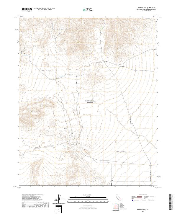 US Topo 7.5-minute map for Pinto Valley CA