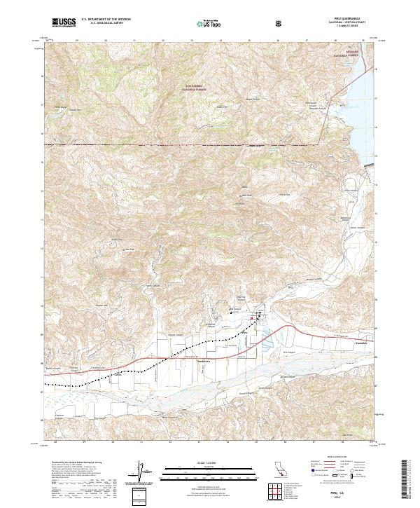 US Topo 7.5-minute map for Piru CA