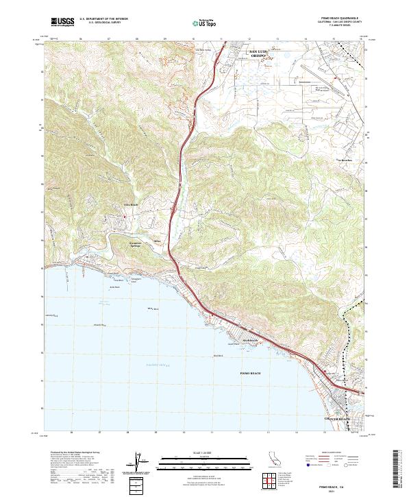 US Topo 7.5-minute map for Pismo Beach CA