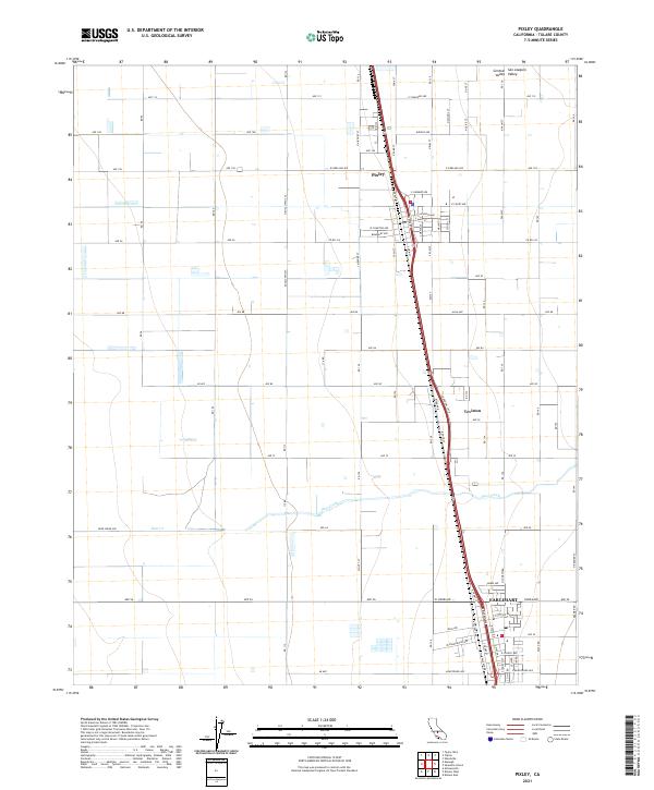 US Topo 7.5-minute map for Pixley CA