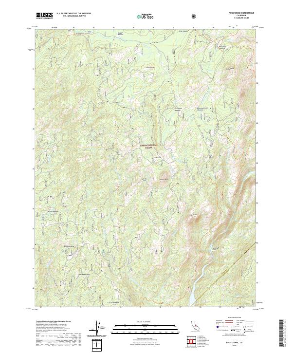 US Topo 7.5-minute map for Piyau Dome CA
