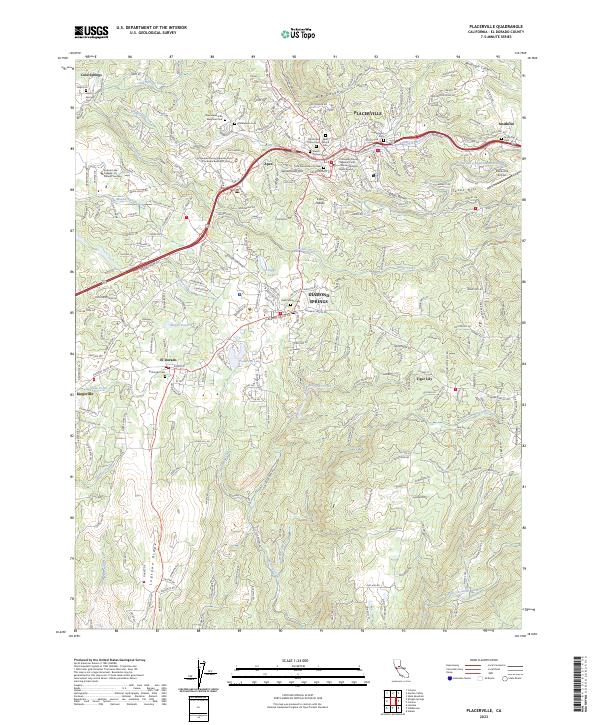 US Topo 7.5-minute map for Placerville CA