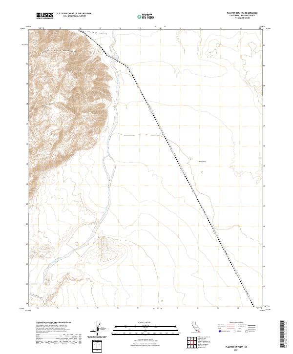 US Topo 7.5-minute map for Plaster City NW CA