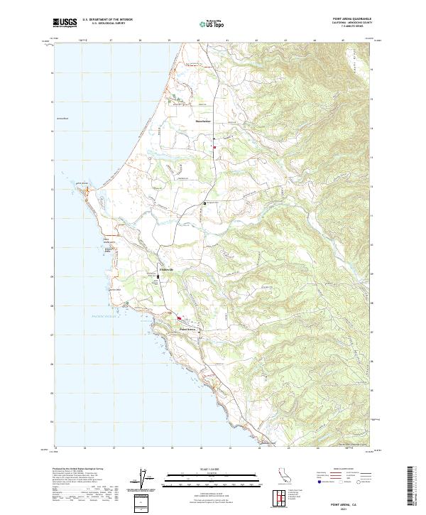 US Topo 7.5-minute map for Point Arena CA