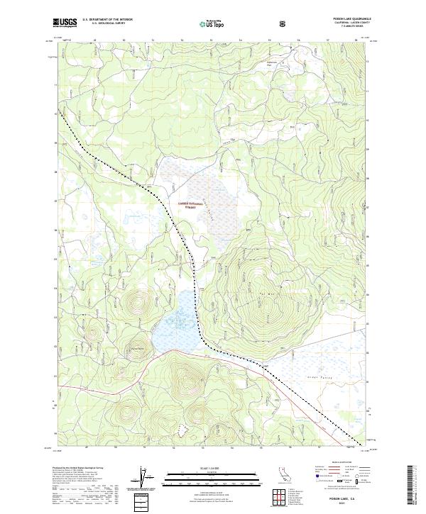 US Topo 7.5-minute map for Poison Lake CA