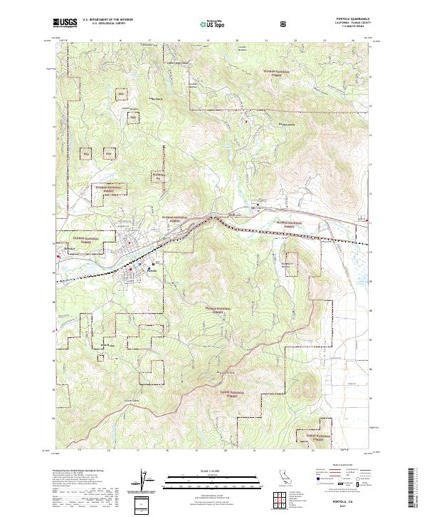 US Topo 7.5-minute map for Portola CA