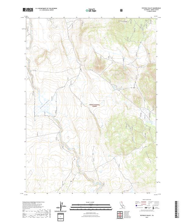 US Topo 7.5-minute map for Pothole Valley CA