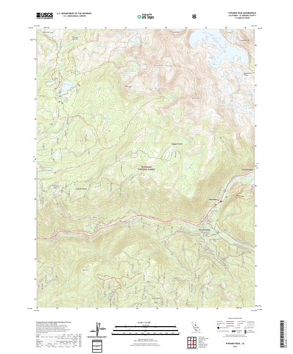 US Topo 7.5-minute map for Pyramid Peak CA