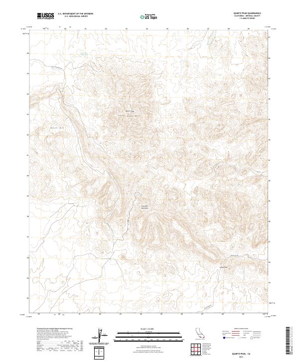 US Topo 7.5-minute map for Quartz Peak CA