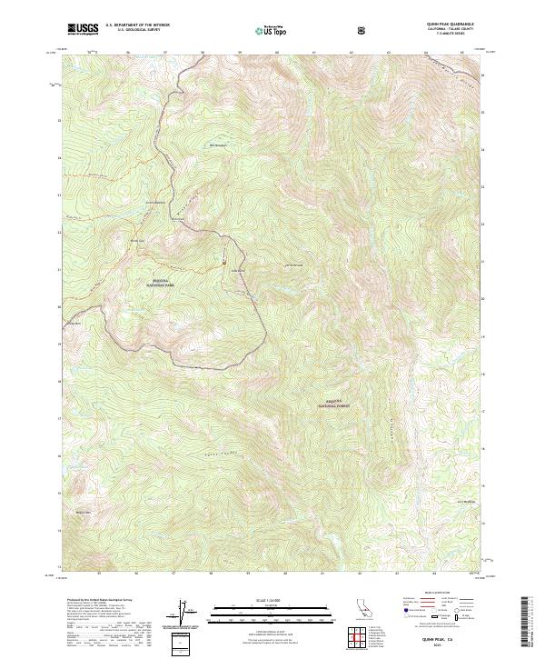 US Topo 7.5-minute map for Quinn Peak CA