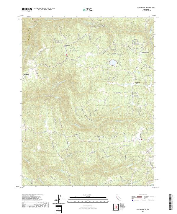 US Topo 7.5-minute map for Rail Road Flat CA