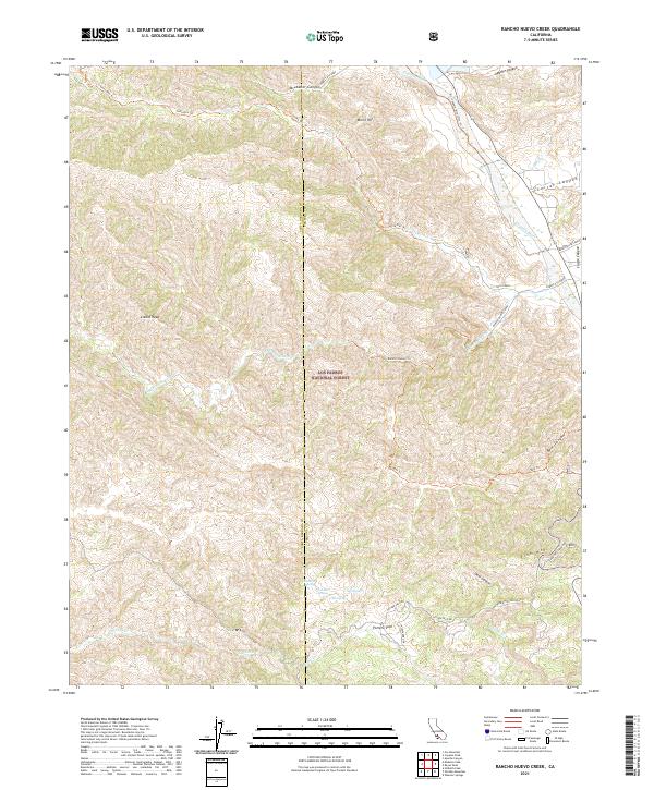 US Topo 7.5-minute map for Rancho Nuevo Creek CA