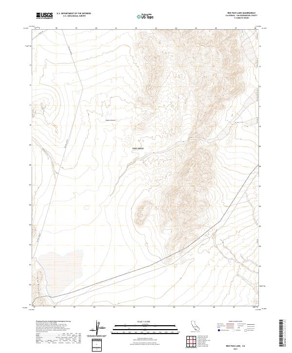 US Topo 7.5-minute map for Red Pass Lake CA