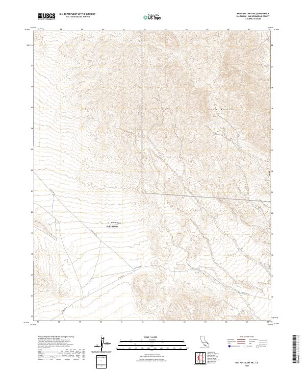 US Topo 7.5-minute map for Red Pass Lake NE CA