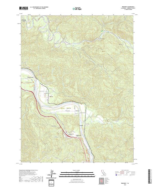 US Topo 7.5-minute map for Redcrest CA