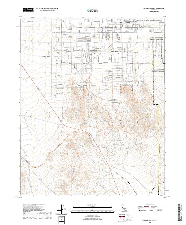 US Topo 7.5-minute map for Ridgecrest South CA