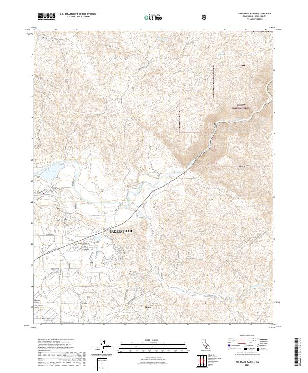 US Topo 7.5-minute map for Rio Bravo Ranch CA