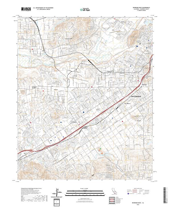 US Topo 7.5-minute map for Riverside West CA