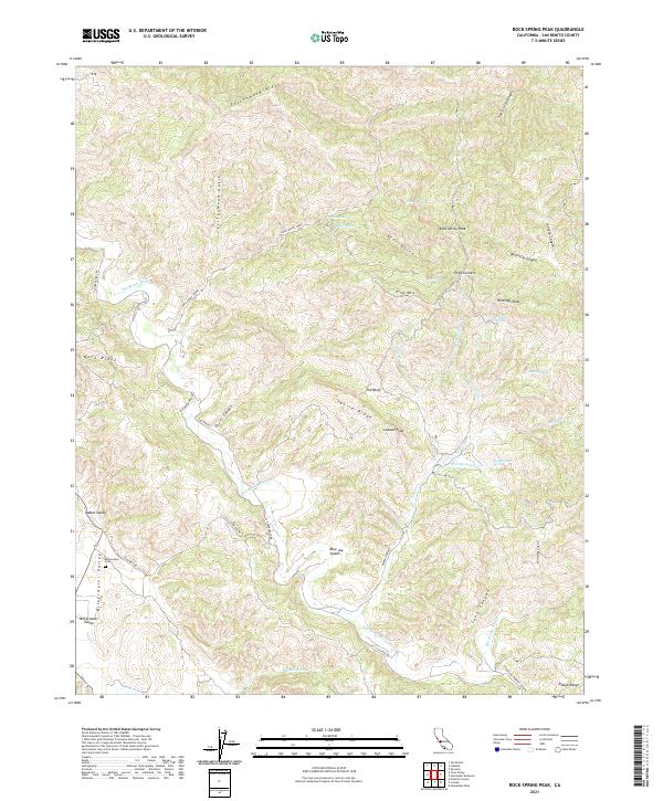 US Topo 7.5-minute map for Rock Spring Peak CA