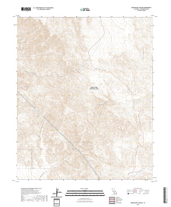 US Topo 7.5-minute map for Rockhouse Canyon CA