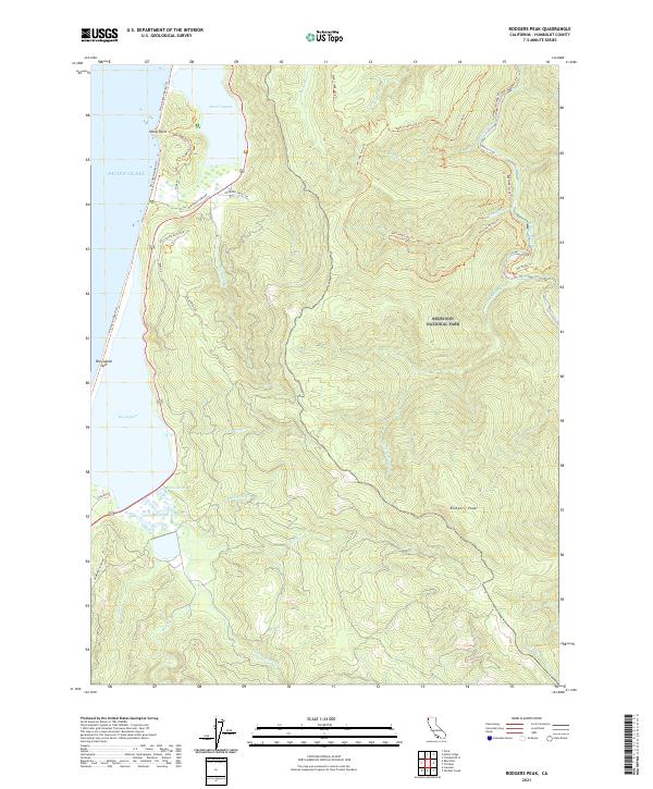 US Topo 7.5-minute map for Rodgers Peak CA