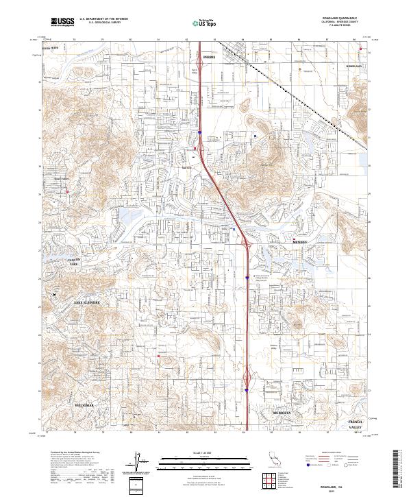 US Topo 7.5-minute map for Romoland CA