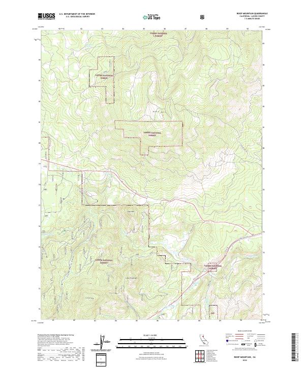 US Topo 7.5-minute map for Roop Mountain CA