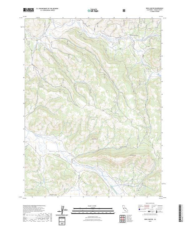 US Topo 7.5-minute map for Ross Canyon CA